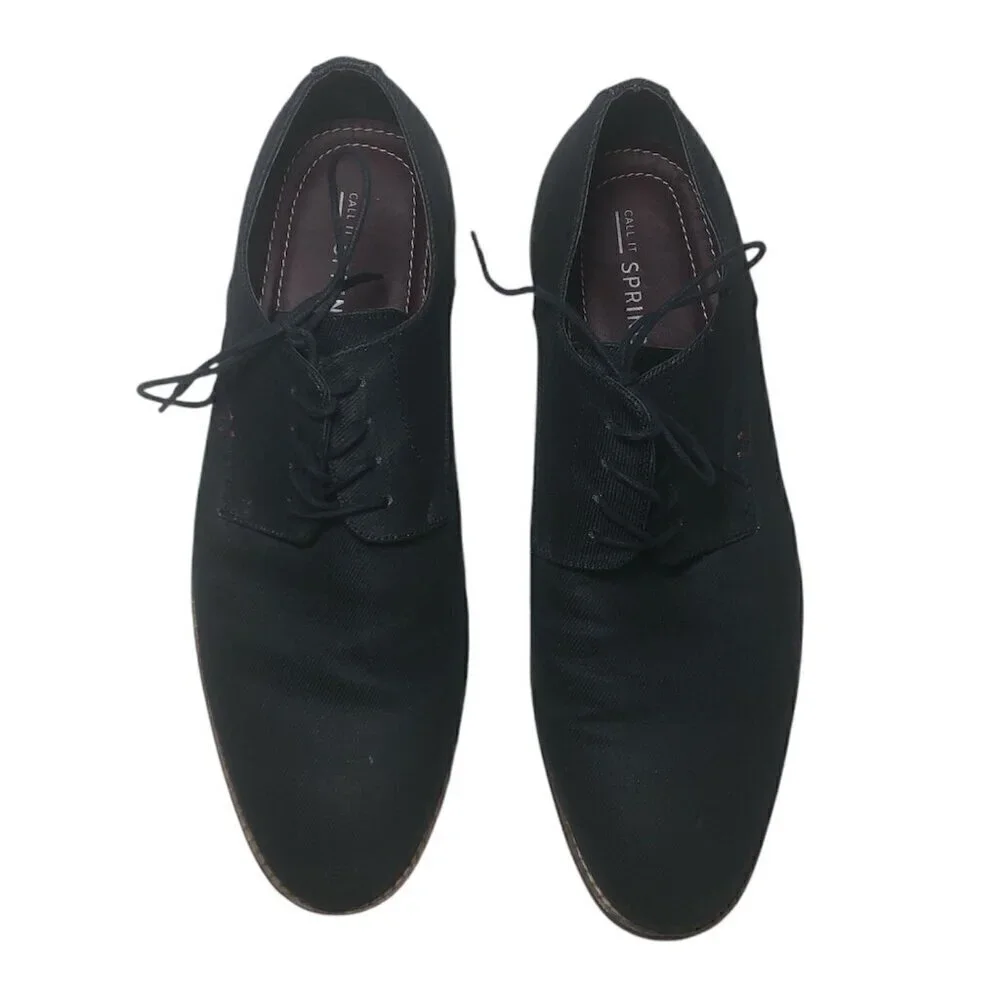 CALL IT SPRING Oxford Shoes Men's Size 12 Blue Almond Toe Textured Canvas